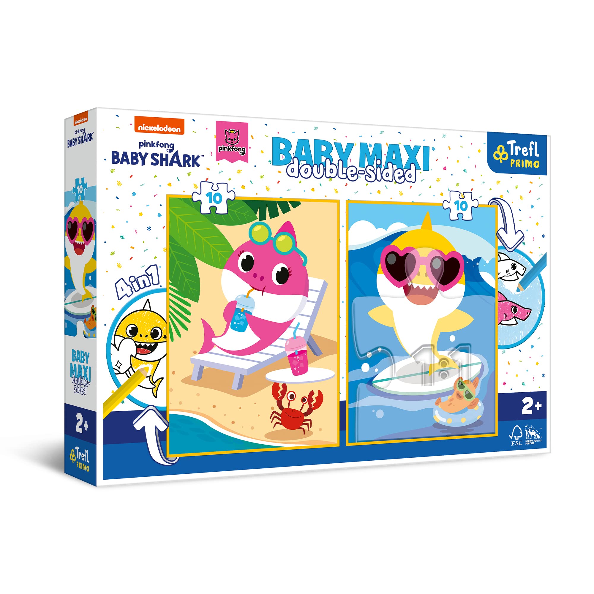trefl-baby-primo-baby-maxi-2x10-puzzle-baby-shark-2-ans image 1