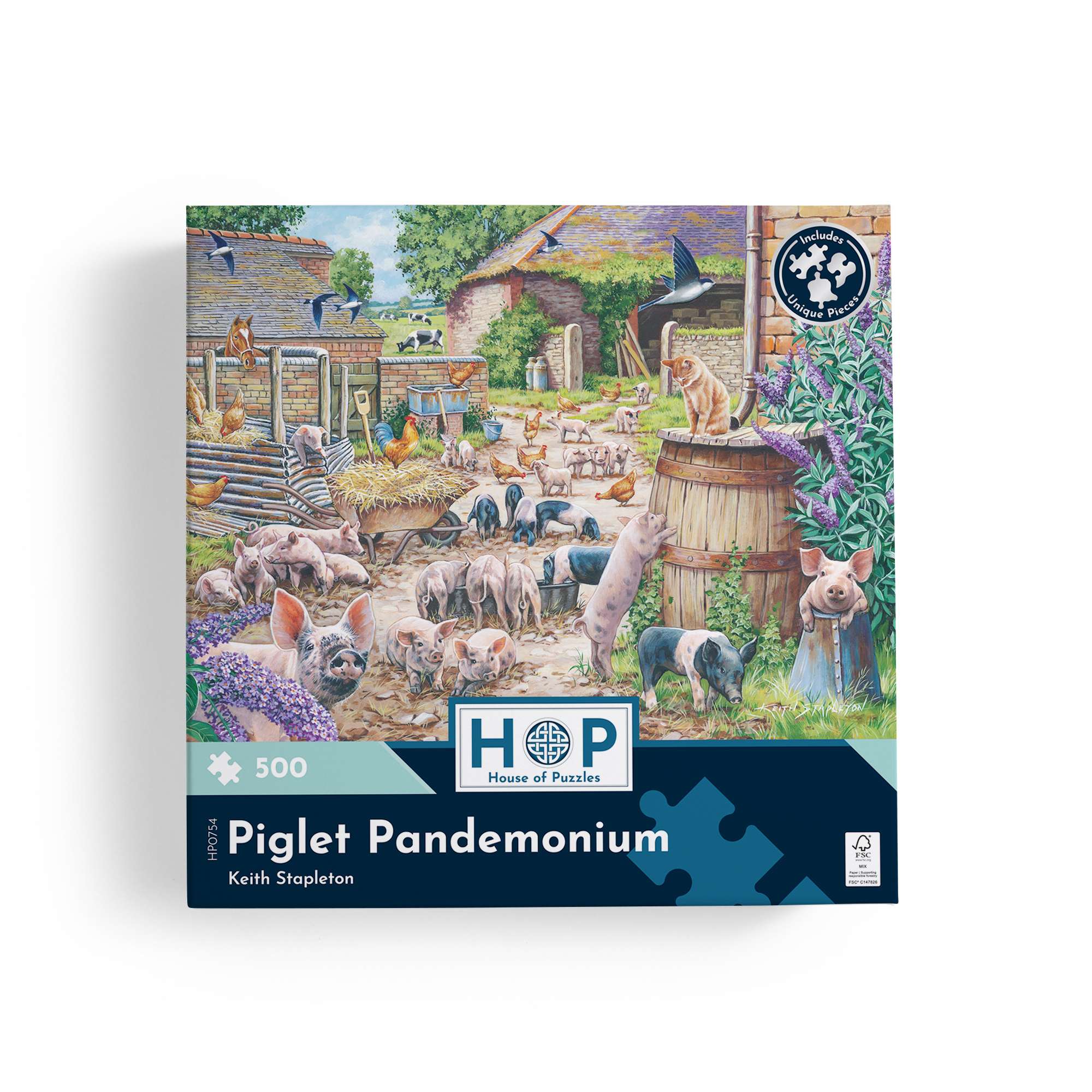 house-of-puzzles-piglet-pandemonium-puzzle-500-pi-ces-ferme image 3