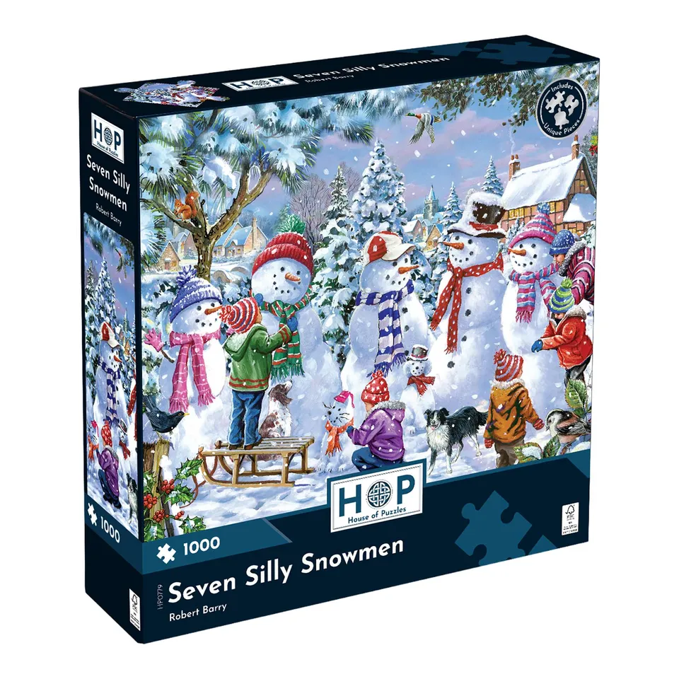 house-of-puzzles-seven-silly-snowmen-puzzle-1000-pi-ces-no-l-hiver image 1