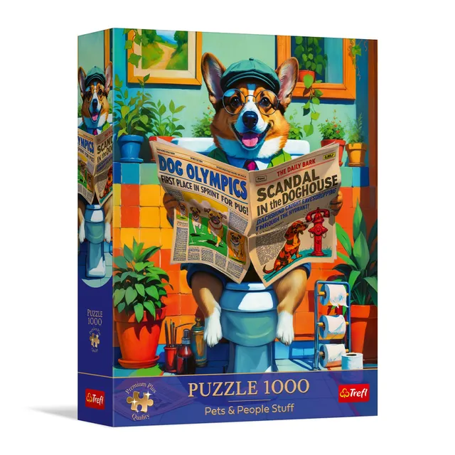 trefl-premium-plus-corgi-dans-les-toilettes-puzzle-1000-pi-ces-humour image 1