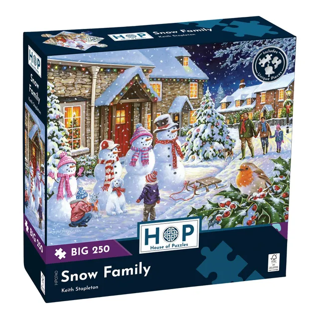house-of-puzzles-snow-family-puzzle-250-pi-ces-no-l-grandes-pi-ces image 1