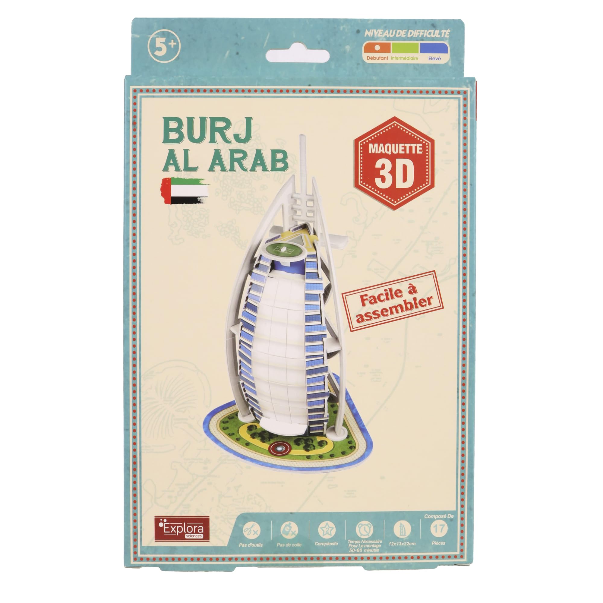 explora-maquettes-3d-540018-burj-al-arab-puzzle-3d-17-pi-ces image 2