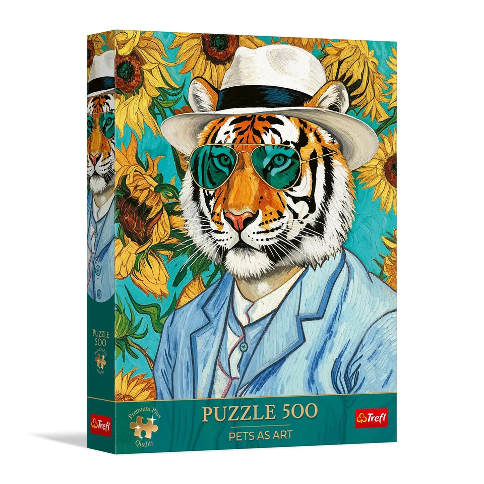 trefl-premium-plus-monsieur-tigre-puzzle-500-pi-ces-tournesols image 1
