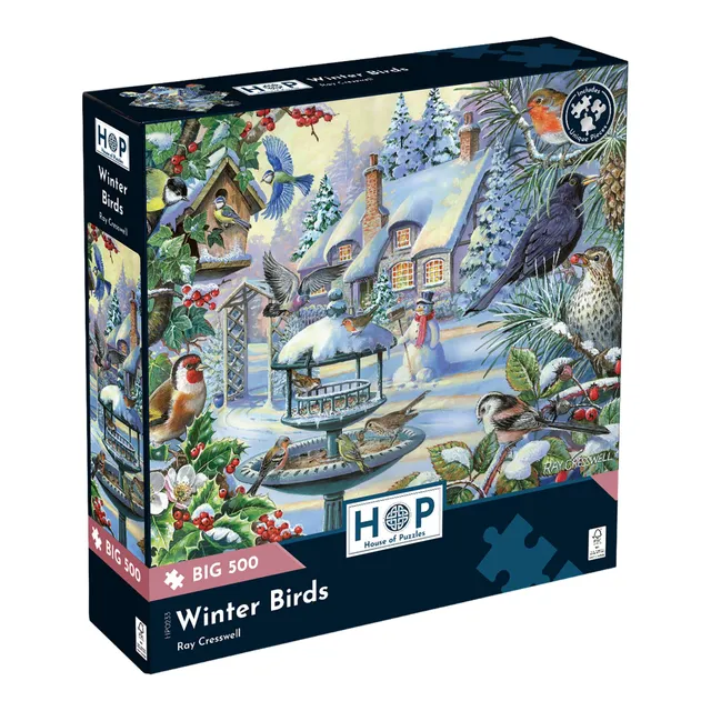 house-of-puzzles-winter-birds-puzzle-500-pi-ces-hiver-oiseaux image 1