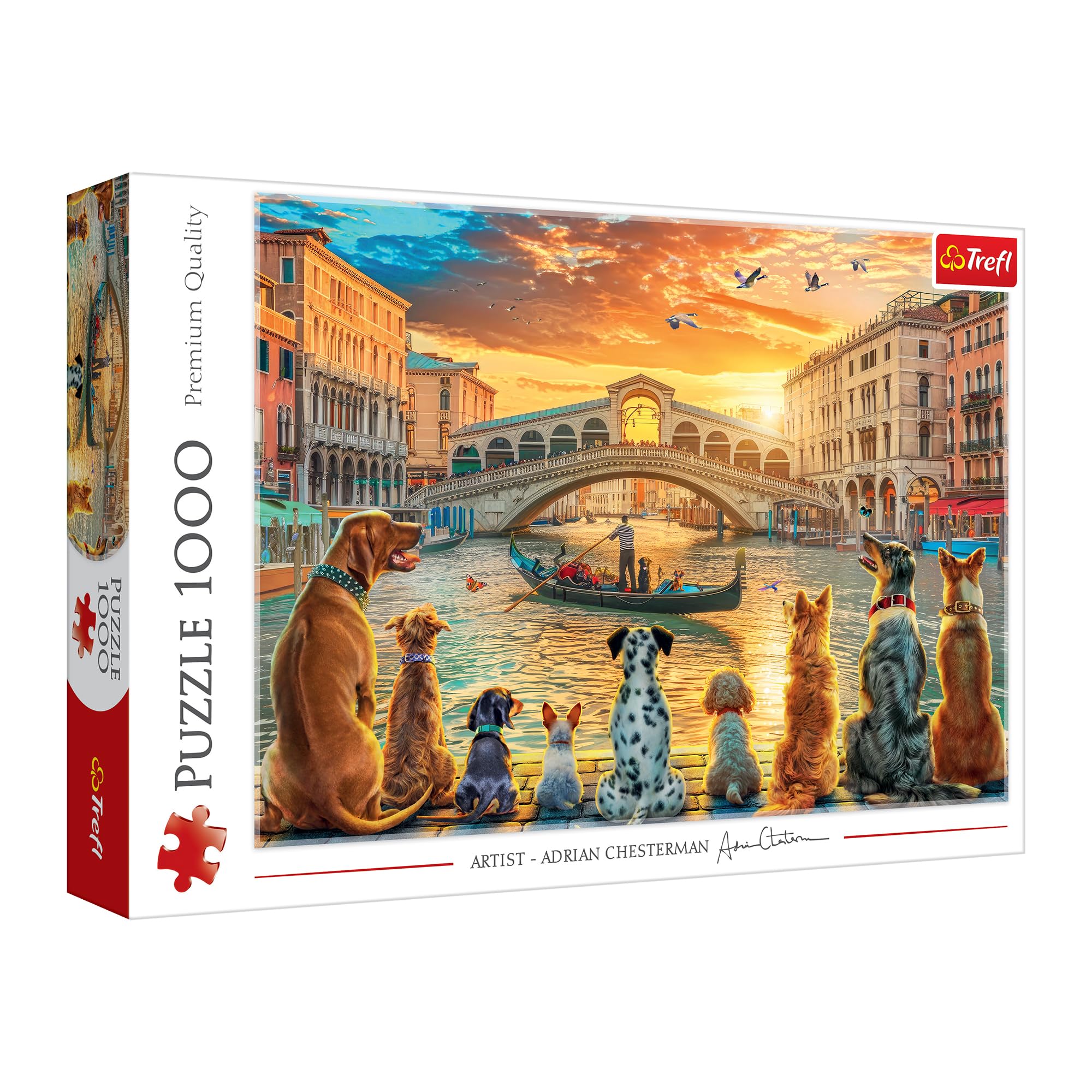 trefl-red-chiens-venise-puzzle-1000-pi-ces-coucher-soleil image 1