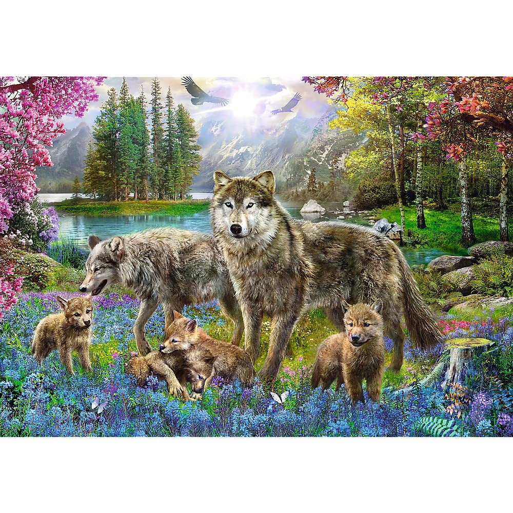 trefl-red-famille-de-loups-1000-pi-ces-puzzle-classique-for-t image 2