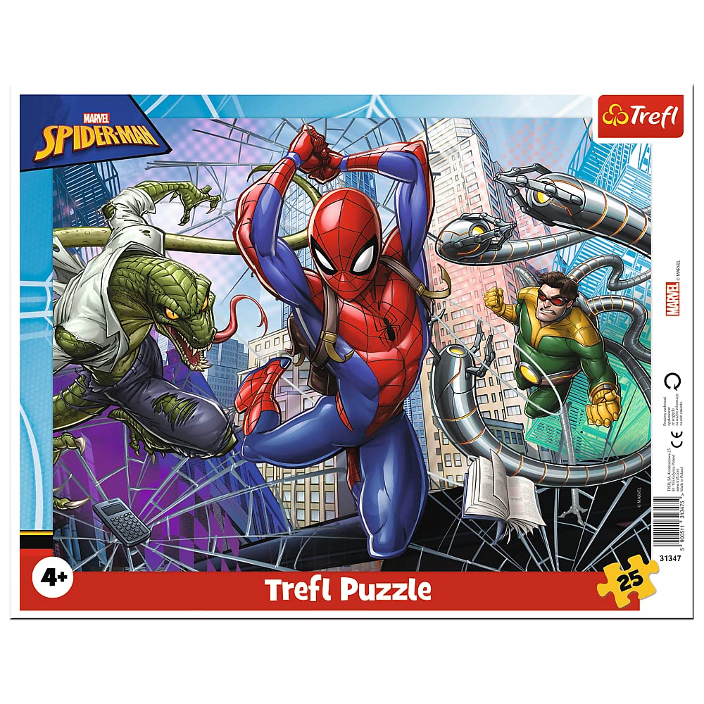 trefl-red-brave-spiderman-puzzle-cadre-25-pi-ces-marvel image 1