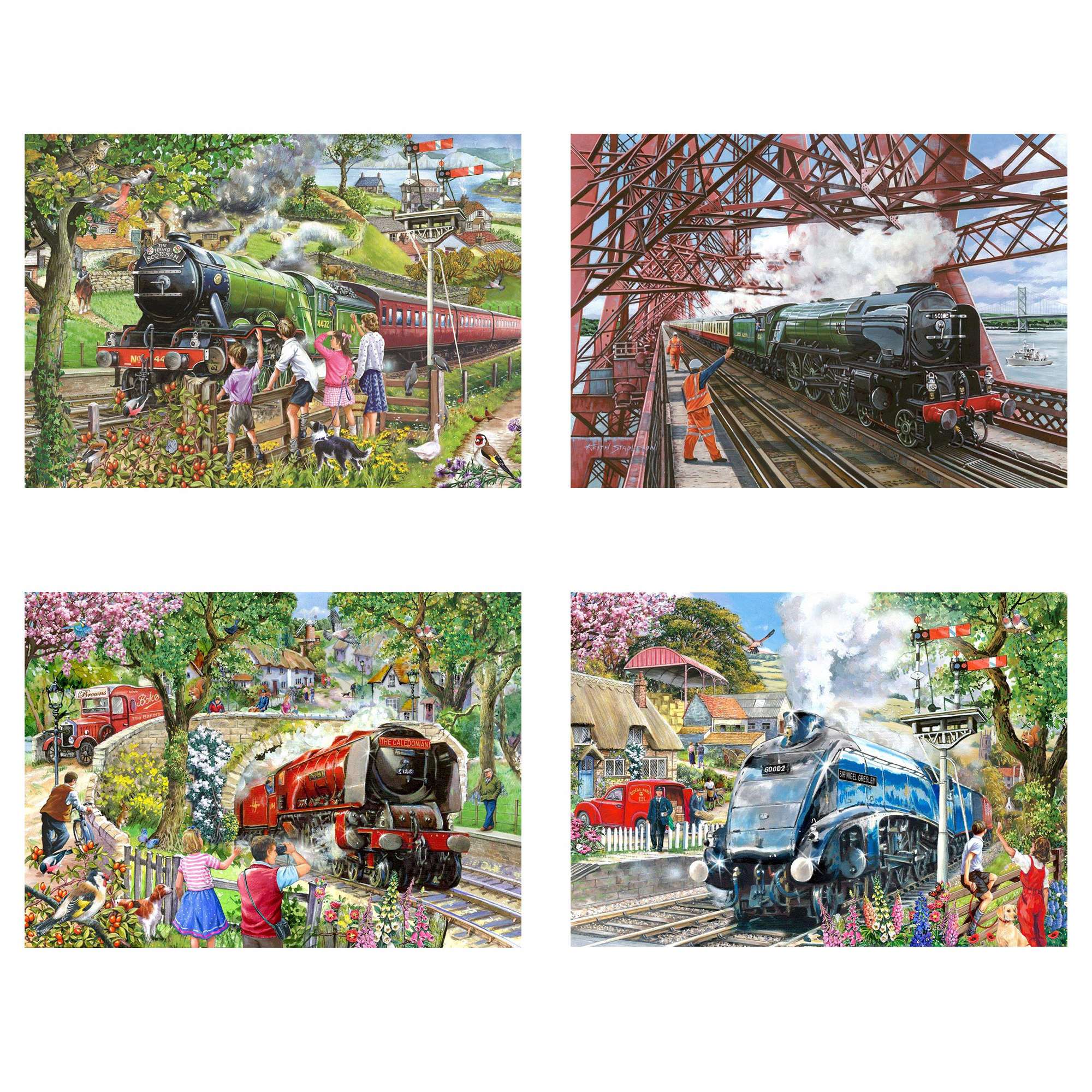 house-of-puzzles-steaming-along-coffret-4-puzzles-500-pi-ces-trains image 2