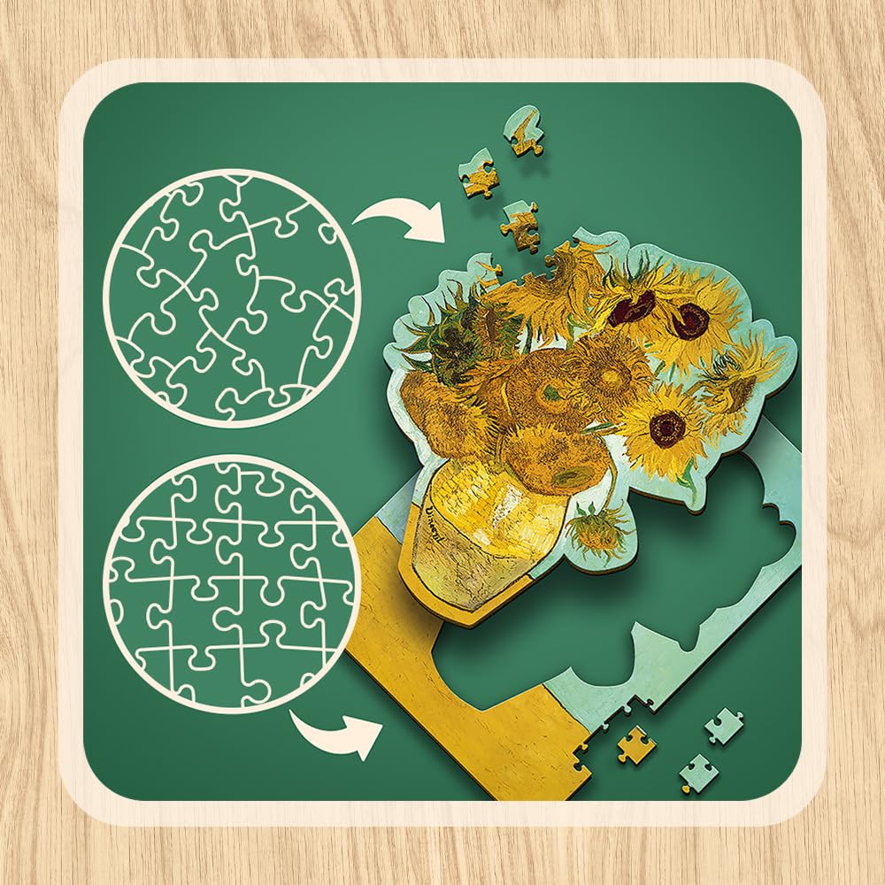 trefl-wood-craft-tournesols-van-gogh-puzzle-bois-200-pi-ces image 3