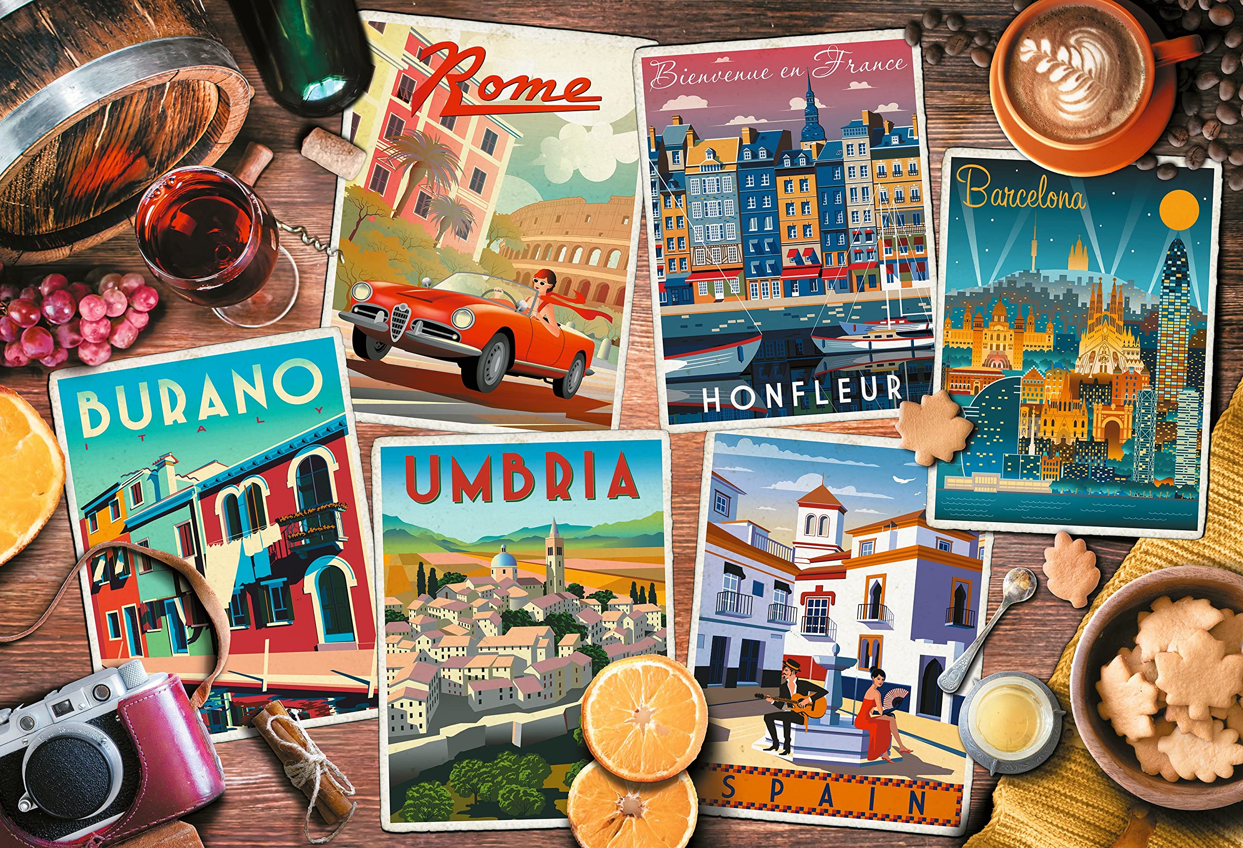 trefl-red-voyages-en-europe-puzzle-1500-pi-ces-collage-vintage image 2
