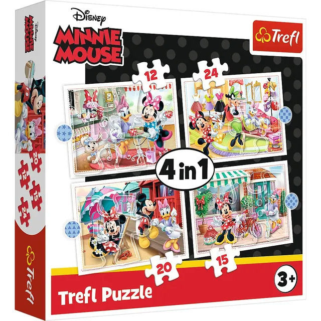 trefl-red-minnie-avec-ses-amis-puzzle-4-en-1 image 1