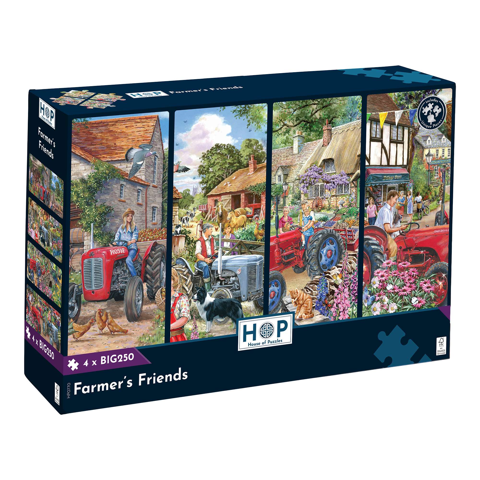 house-of-puzzles-farmer-s-friends-puzzle-4x250-ferme-tracteur image 1