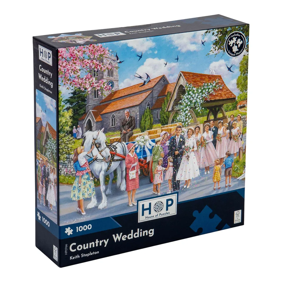 house-of-puzzles-country-wedding-puzzle-1000-pi-ces-mariage-campagne image 1