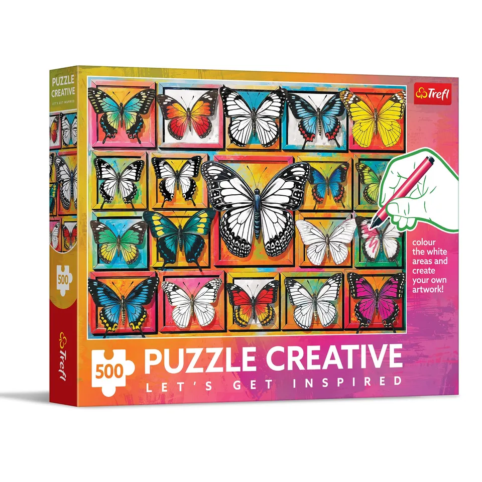 trefl-red-creative-collection-papillons-puzzle-500-pi-ces-colorier image 1