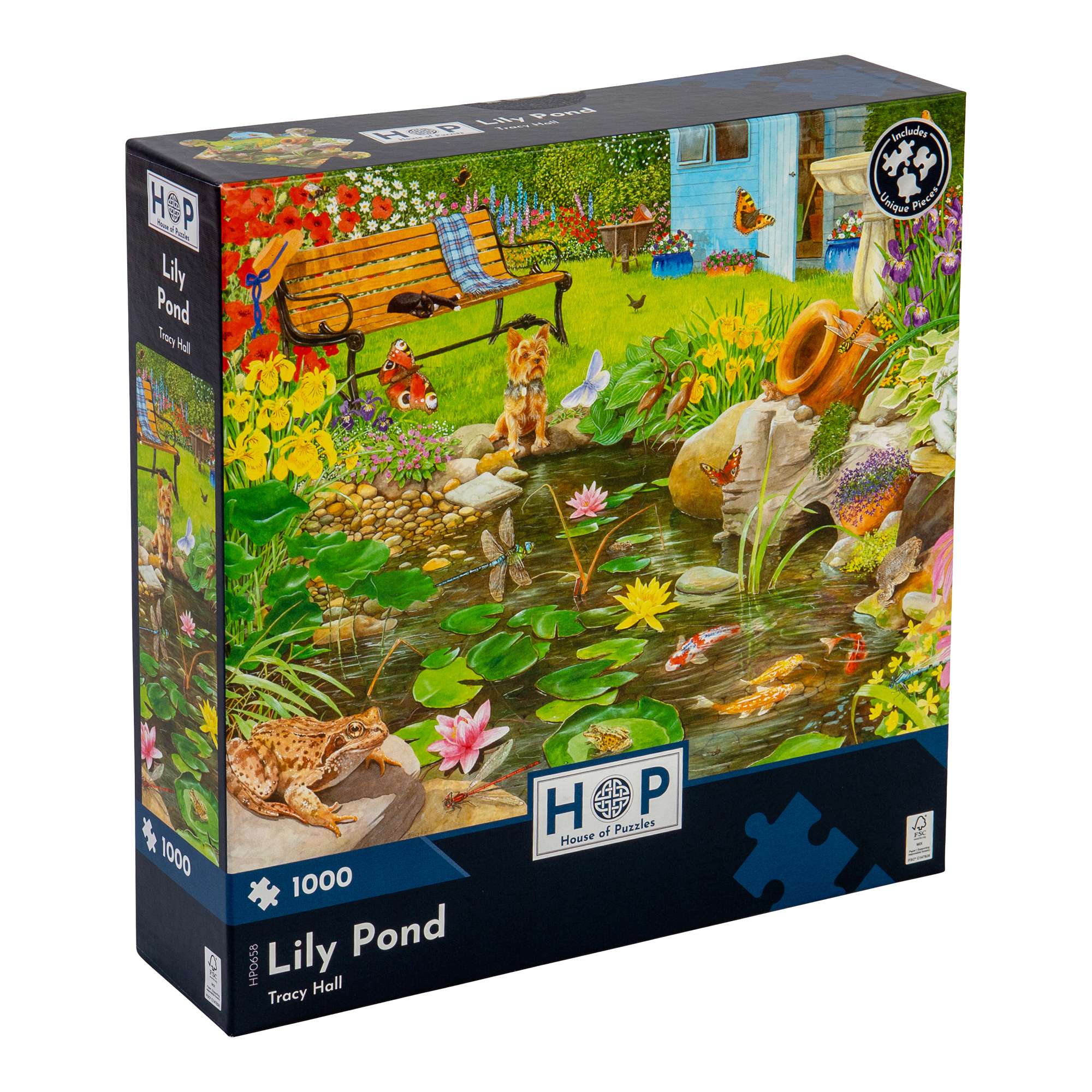 house-of-puzzles-1000-puzzle-1000-pi-ces-lily-pond-jardin-fleurs image 1
