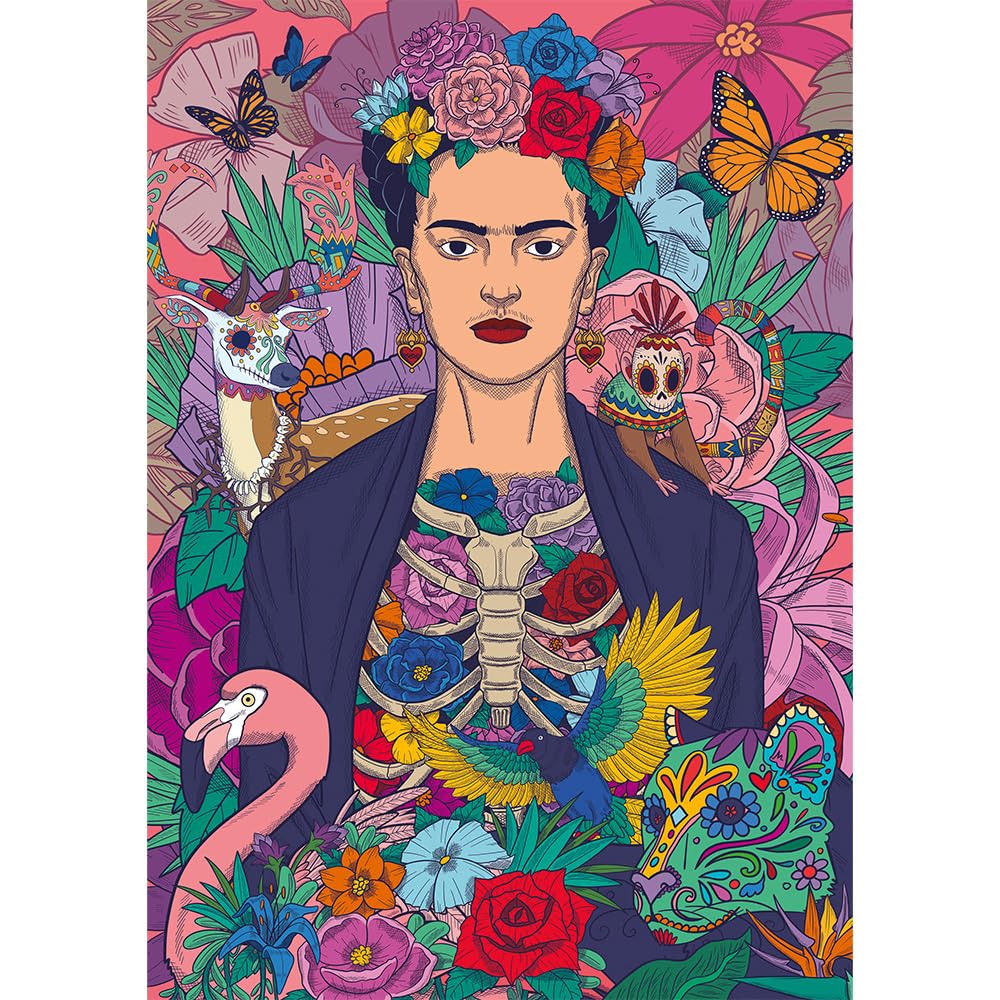trefl-premium-plus-blooming-soul-puzzle-1000-pi-ces-frida-kahlo-portrait image 2