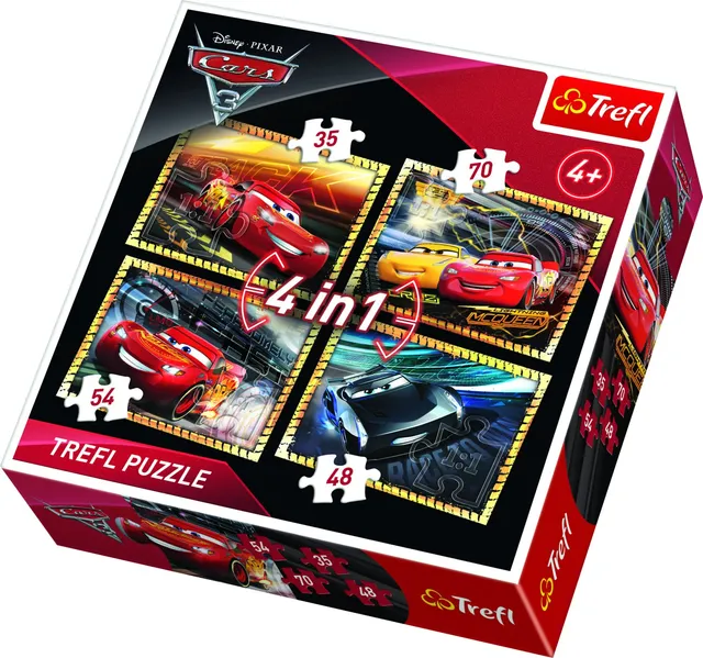 trefl-red-cars-3-puzzle-4-en-1-35-48-54-70-pi-ces image 1
