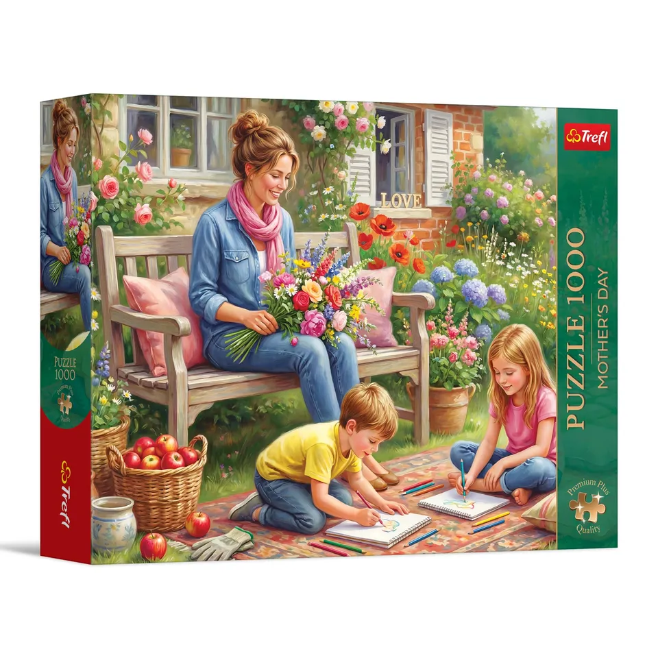 trefl-premium-plus-famille-au-jardin-puzzle-1000-pi-ces-fleurs image 1