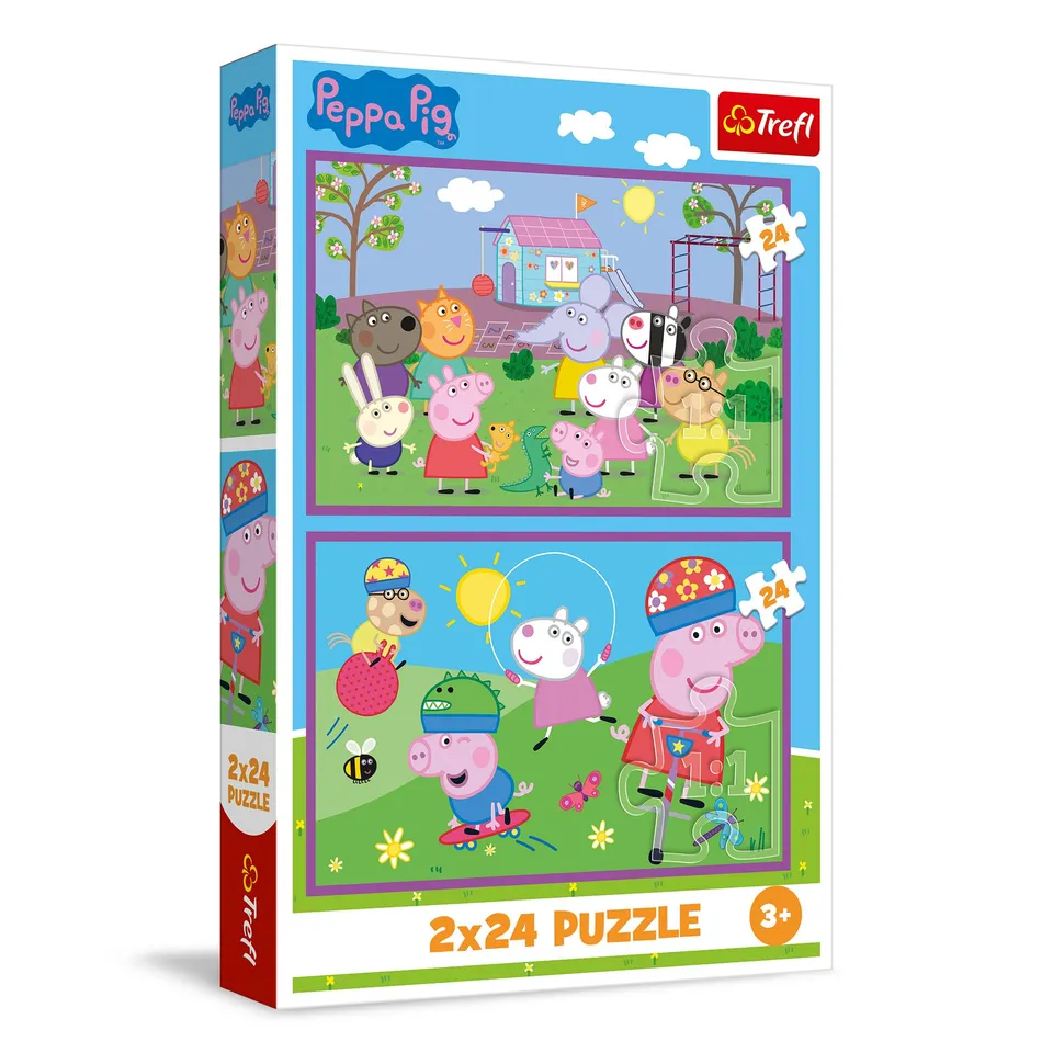trefl-red-peppa-pig-puzzle-2x24-pi-ces-aire-de-jeux image 1