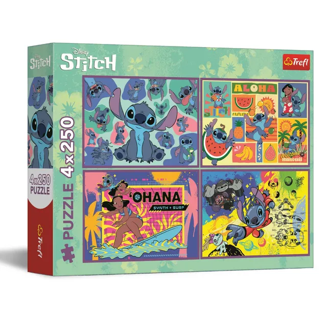 trefl-red-lilo-stitch-puzzle-4-x-250-pi-ces-incroyable-stitch image 1