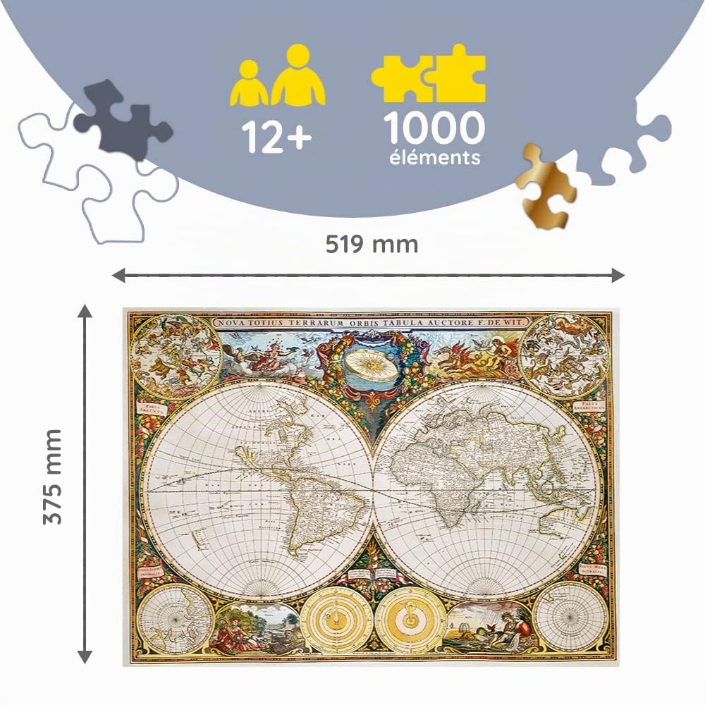 trefl-wood-craft-carte-du-monde-ancienne-puzzle-bois-1000-pi-ces image 3