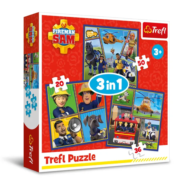 trefl-red-sam-le-pompier-puzzle-3en1-enfant-3-ans image 1