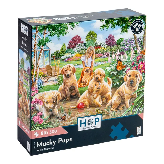 house-of-puzzles-mucky-pups-big-puzzle-500-pi-ces-chiens image 1