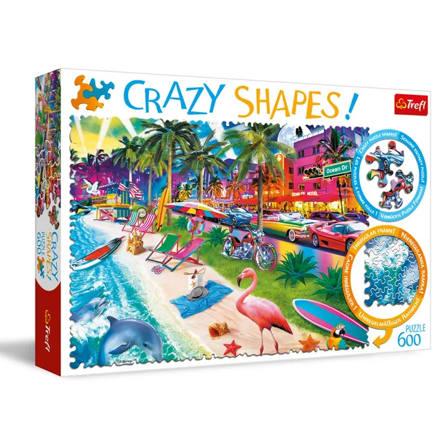 trefl-red-crazy-shapes-plage-de-miami-puzzle-600-pi-ces image 1