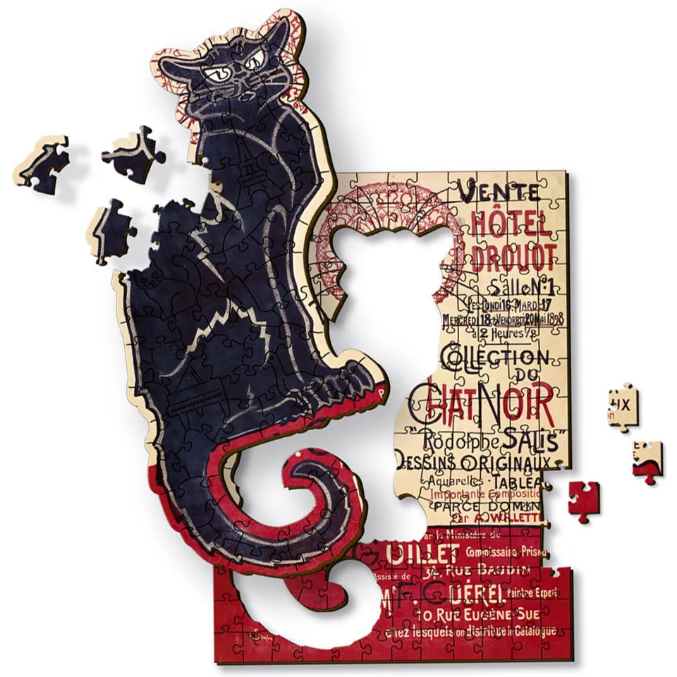 trefl-wood-craft-chat-noir-steinlen-puzzle-bois-200-pi-ces image 1