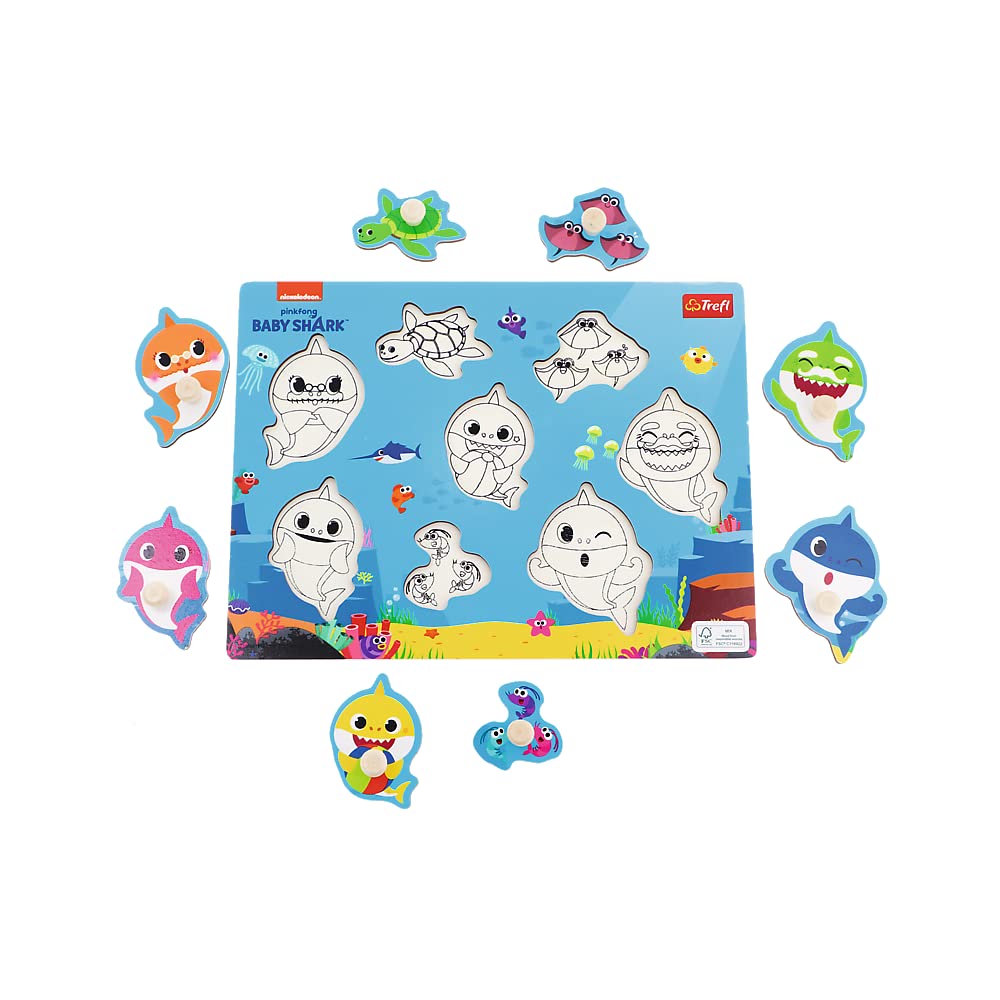 trefl-wood-craft-puzzle-bois-baby-shark-18-mois image 3