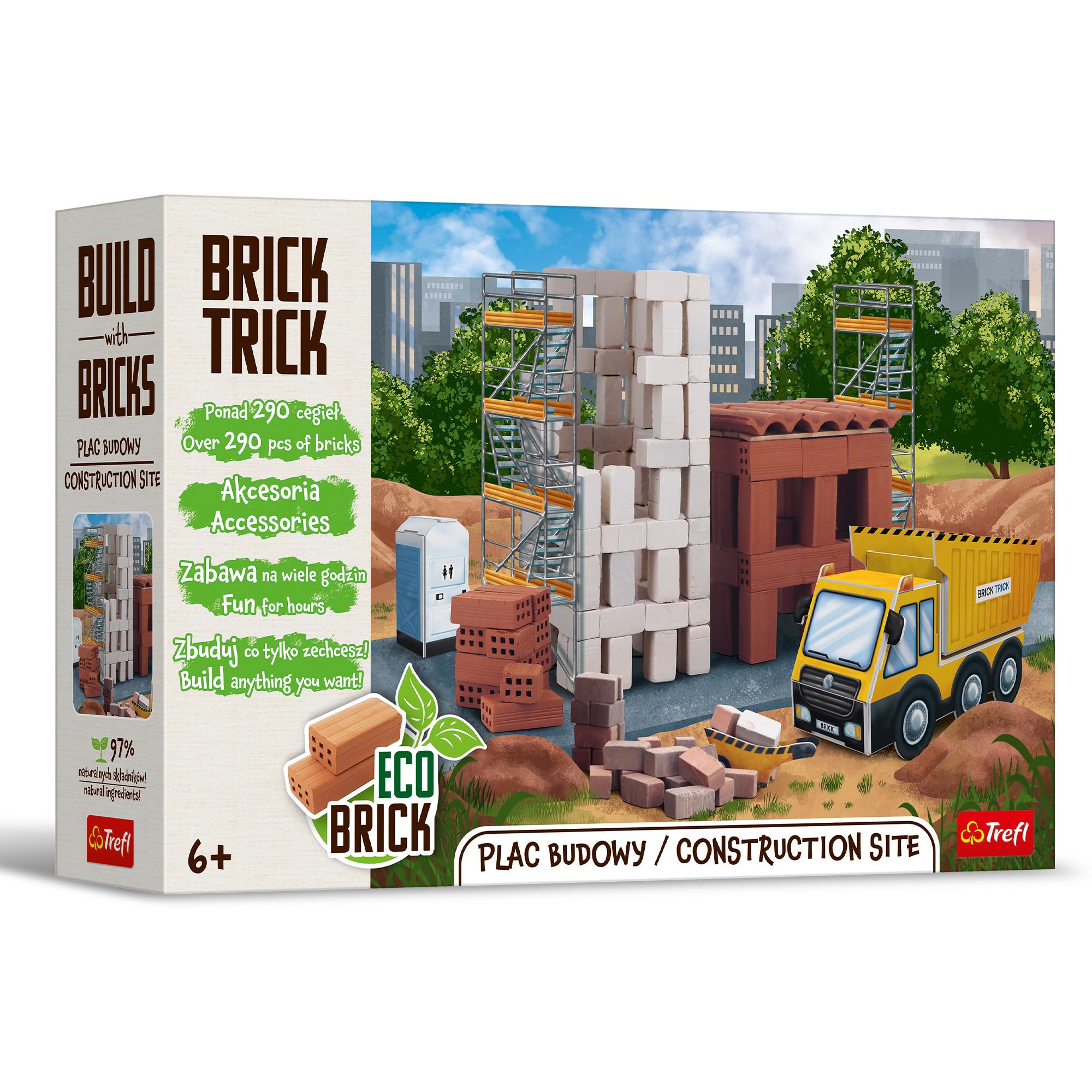 trefl-red-brick-trick-chantier-kit-290-briques-d-s-6-ans image 1