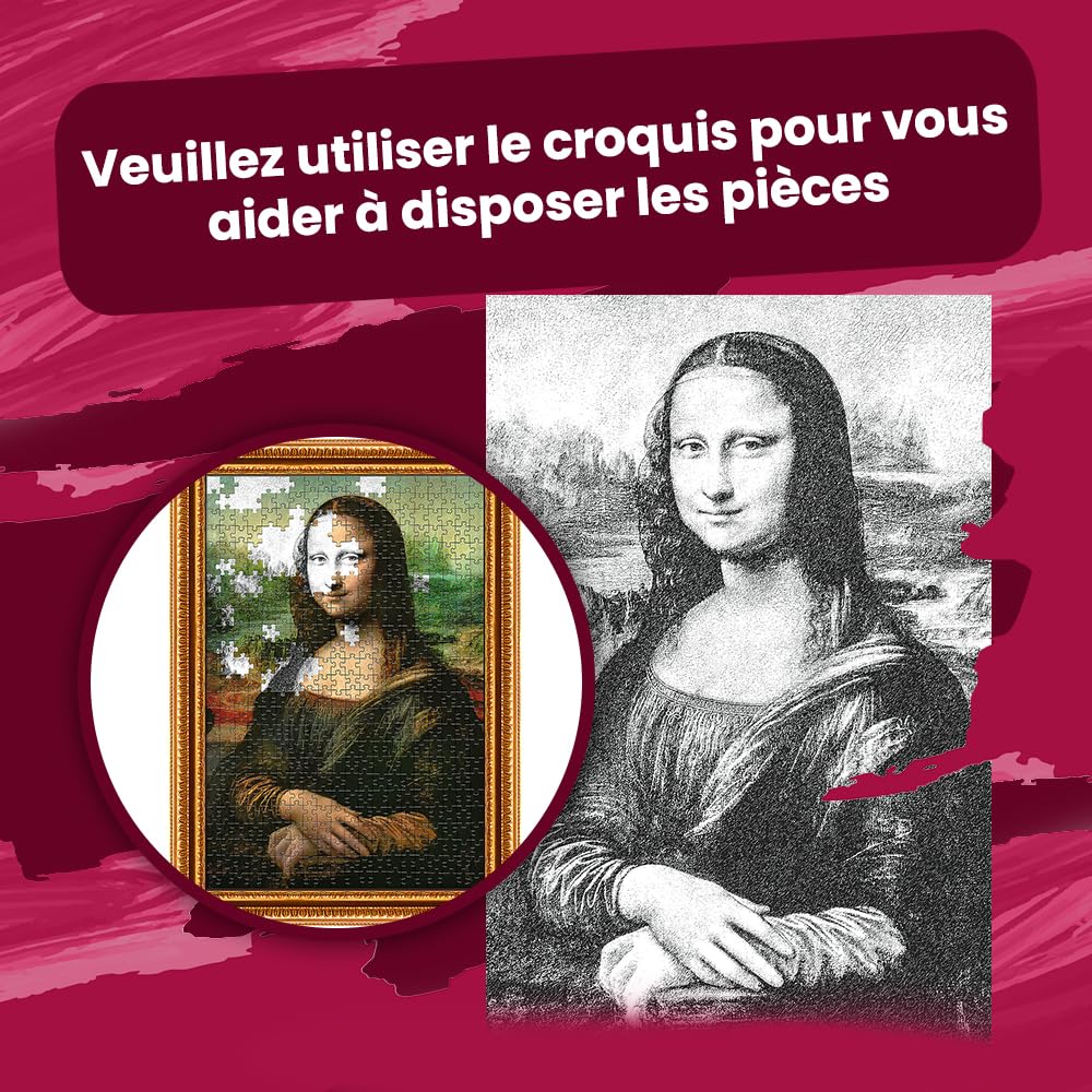 trefl-red-mona-lisa-puzzle-500-pi-ces-vinci image 4