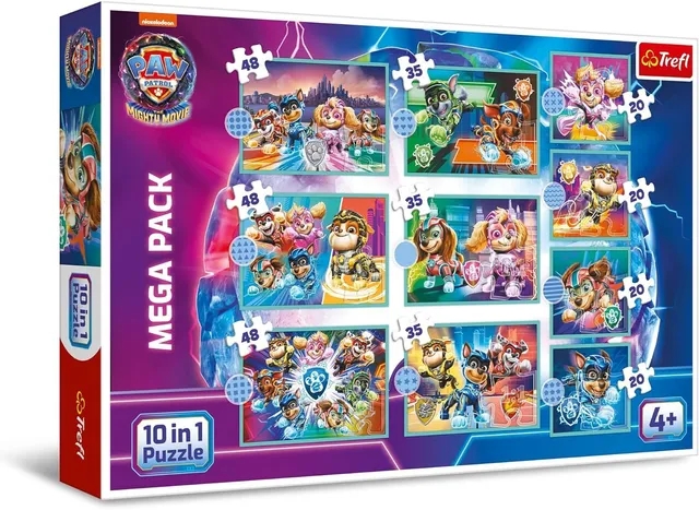 trefl-red-pat-patrouille-mighty-movie-puzzle-10-en-1-4-ans image 1