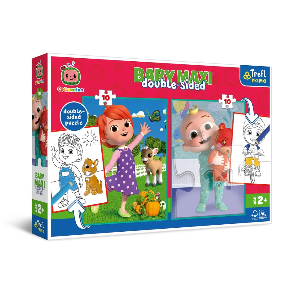 trefl-baby-cocomelon-puzzle-4en1-2x10-coloriage-2-ans image 1