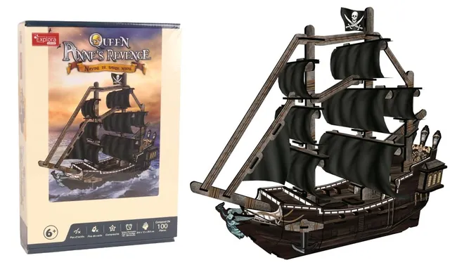 explora-maquettes-3d-bateau-pirate-queen-anne-puzzle-100-pi-ces image 1