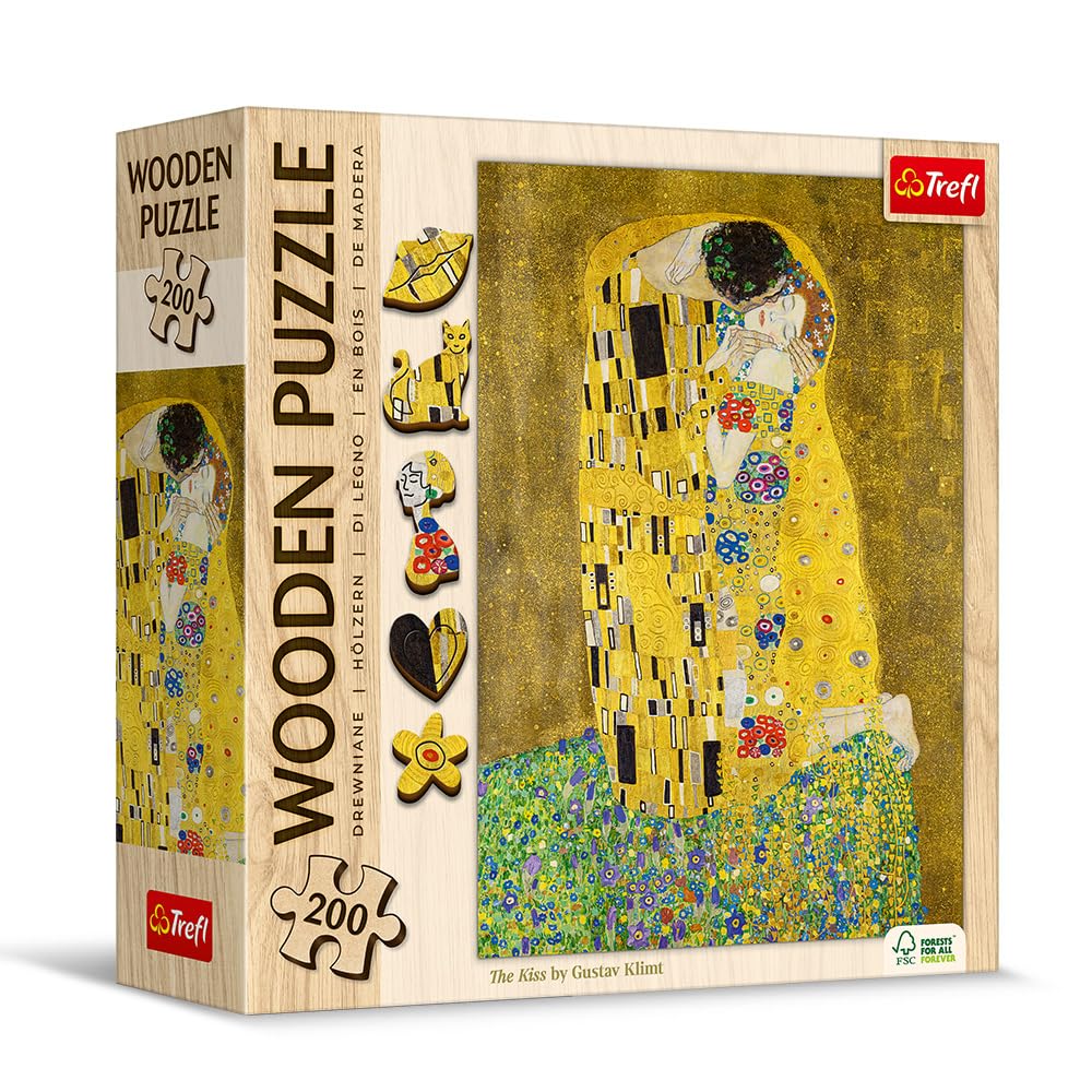 trefl-wood-craft-le-baiser-klimt-puzzle-bois-200-pi-ces image 2