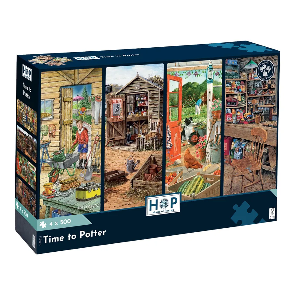 house-of-puzzles-time-to-potter-4x500-puzzle-jardin-fleurs image 1