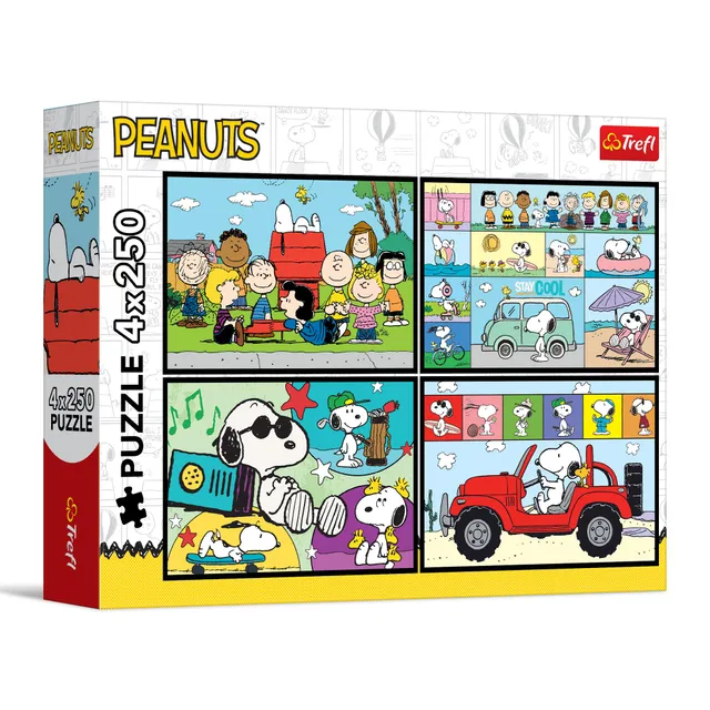 trefl-red-peanuts-puzzle-4x250-pi-ces-ados-snoopy image 1