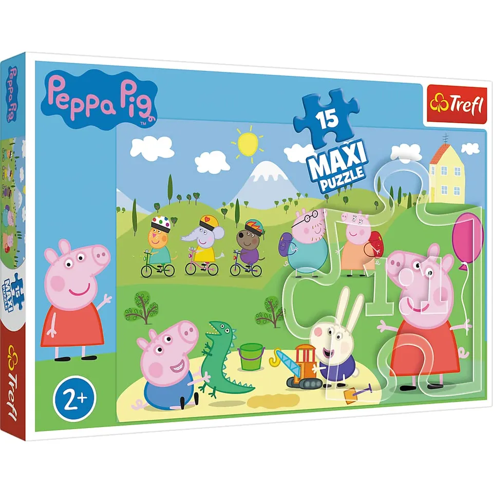 trefl-red-peppa-pig-heureux-jour-puzzle-maxi-15-pi-ces image 1