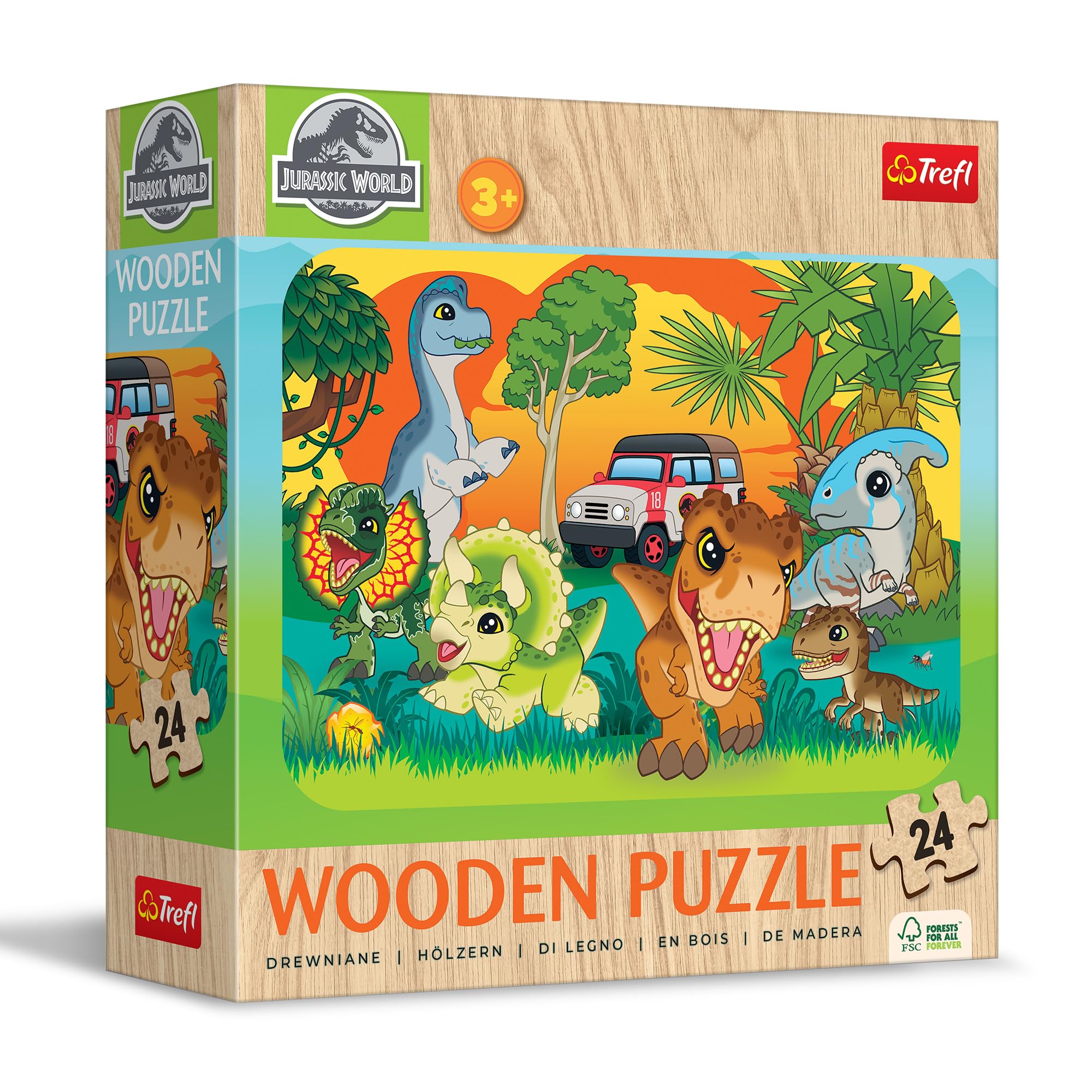 trefl-wood-craft-jurassic-world-puzzle-bois-24-pi-ces image 1
