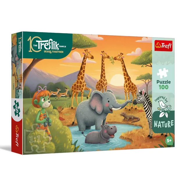 trefl-the-treflik-family-puzzle-100-pi-ces-5-ans-nature image 1
