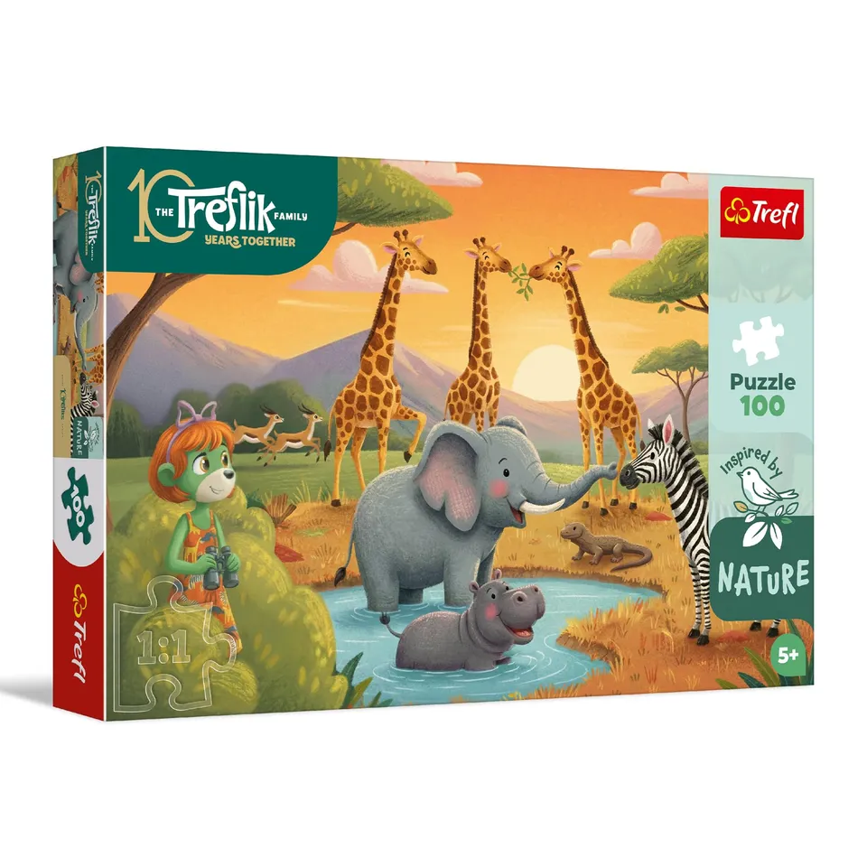 trefl-the-treflik-family-puzzle-100-pi-ces-5-ans-nature image 1