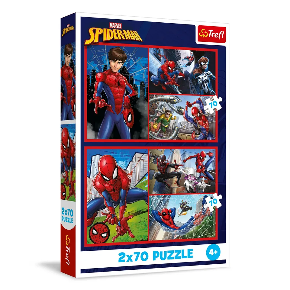 trefl-red-spider-man-2x70-pi-ces-puzzle-enfant-marvel image 1