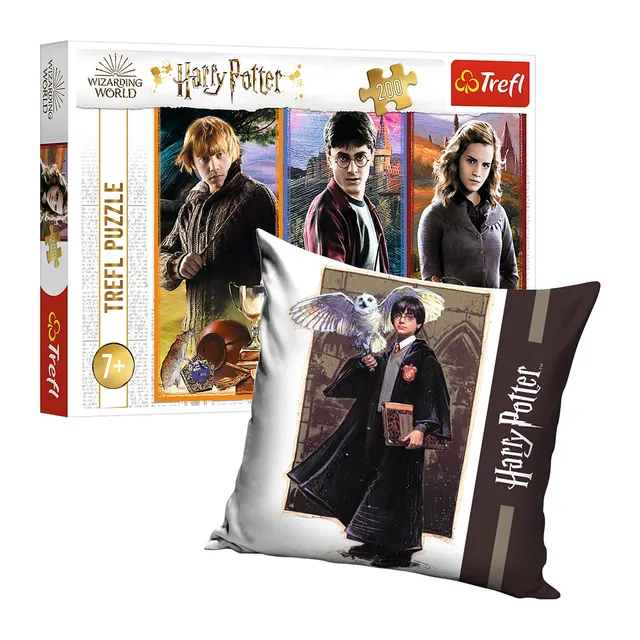 trefl-red-93095-puzzle-enfant-harry-potter-200-pi-ces-coussin image 1