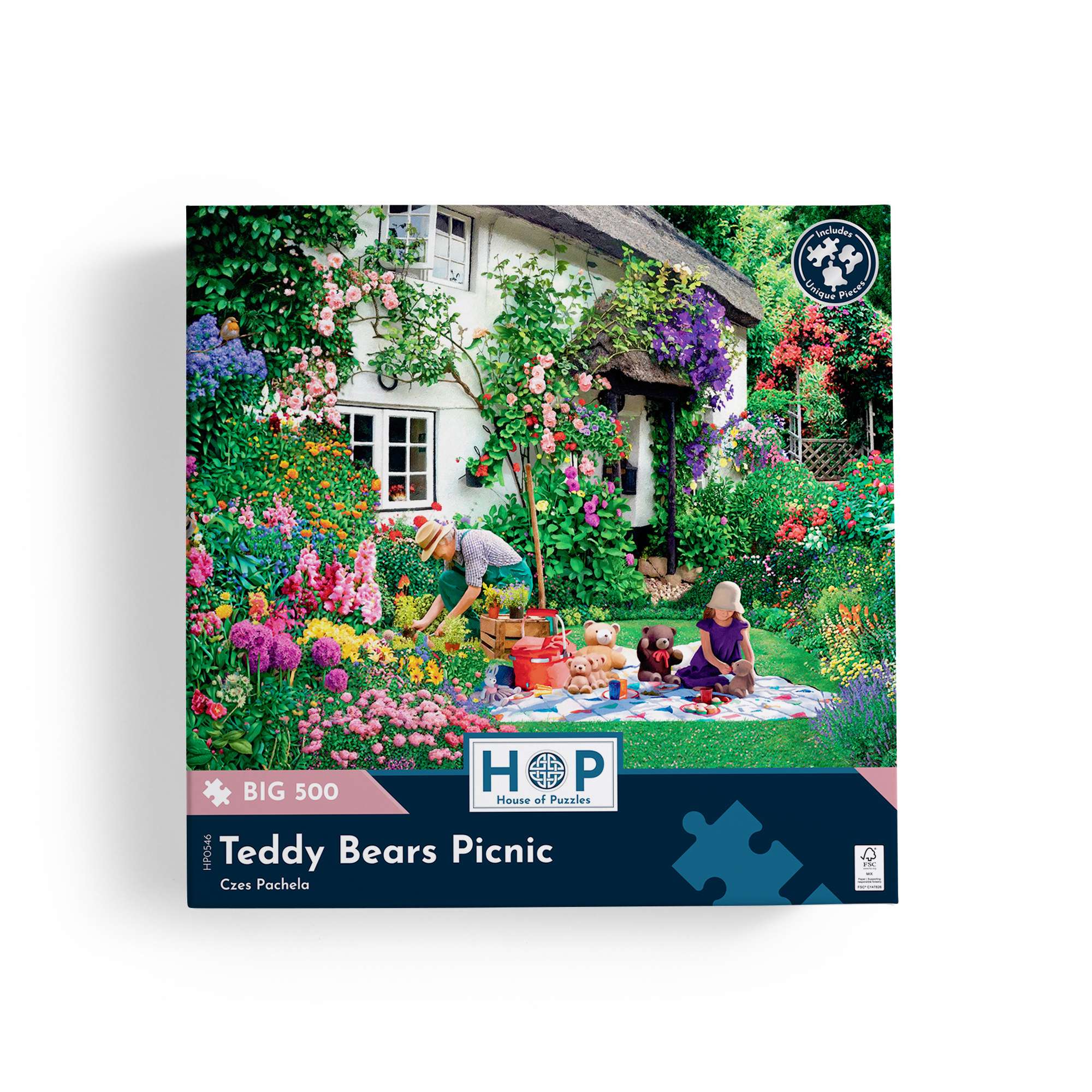 house-of-puzzles-teddy-bears-picnic-puzzle-big-500-pi-ces-jardin image 4