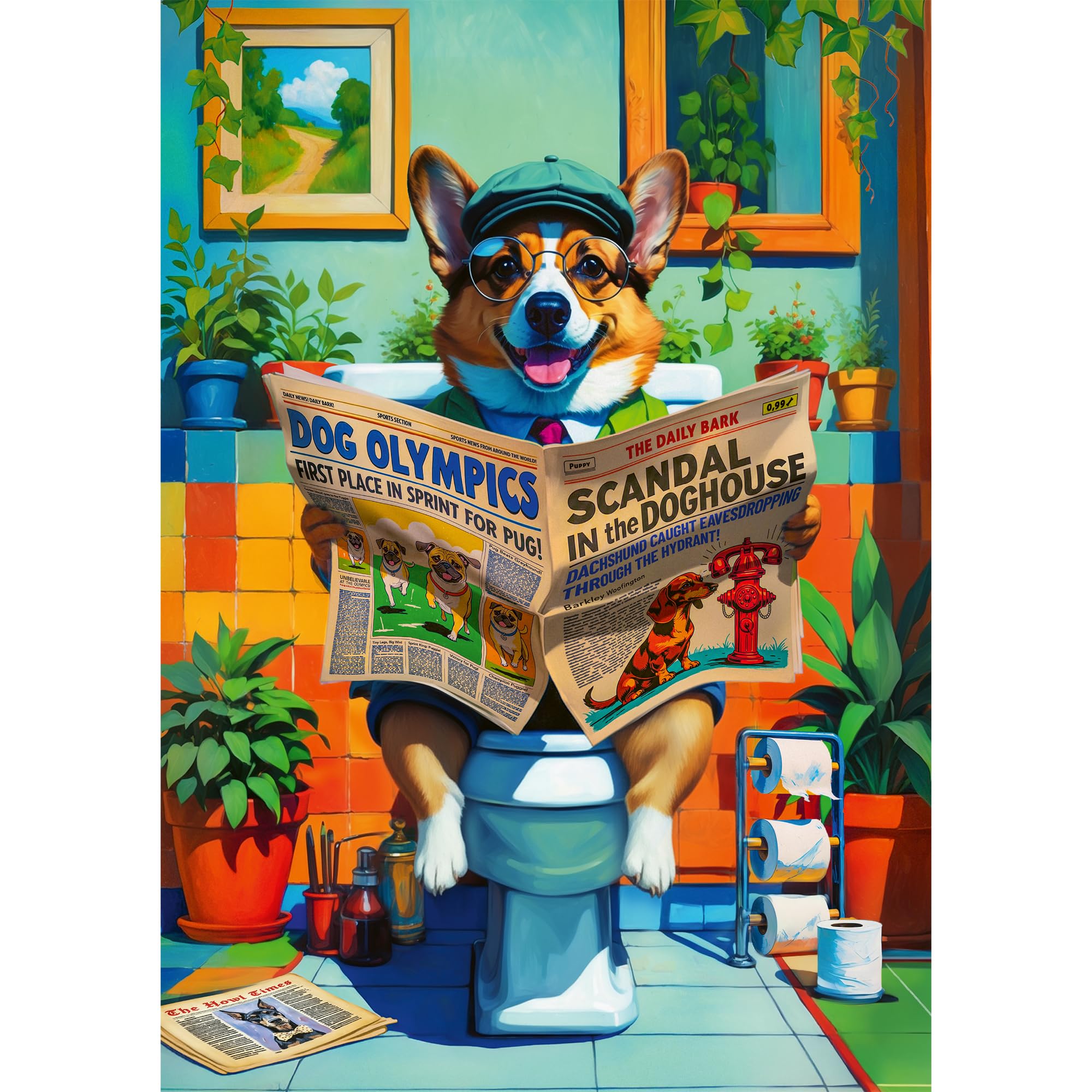 trefl-premium-plus-corgi-dans-les-toilettes-puzzle-1000-pi-ces-humour image 2
