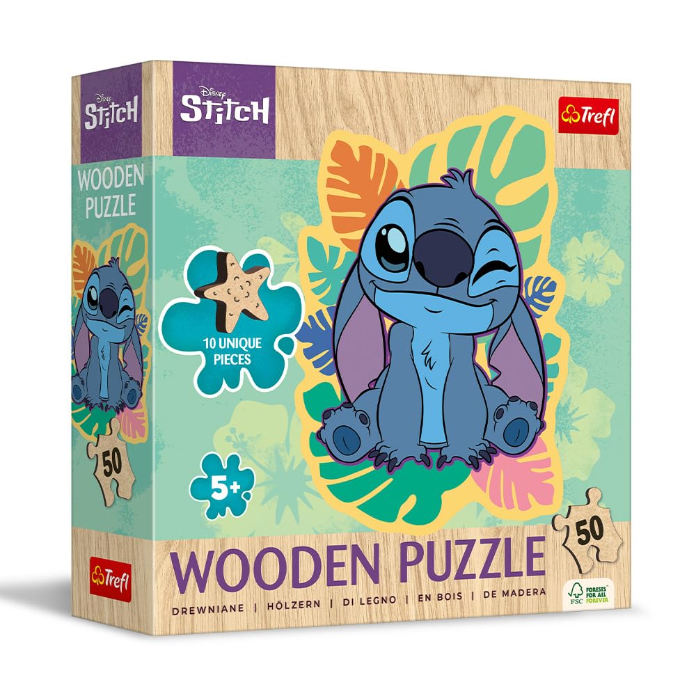 trefl-wood-craft-lilo-stitch-joyeux-stitch-puzzle-bois-50-pi-ces image 2