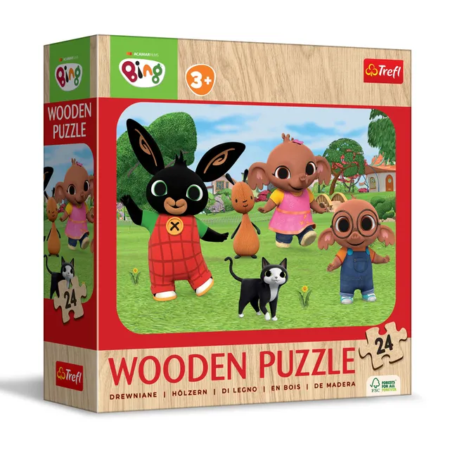 trefl-wood-craft-puzzle-bois-24-pcs-bing-faites-connaissance image 1