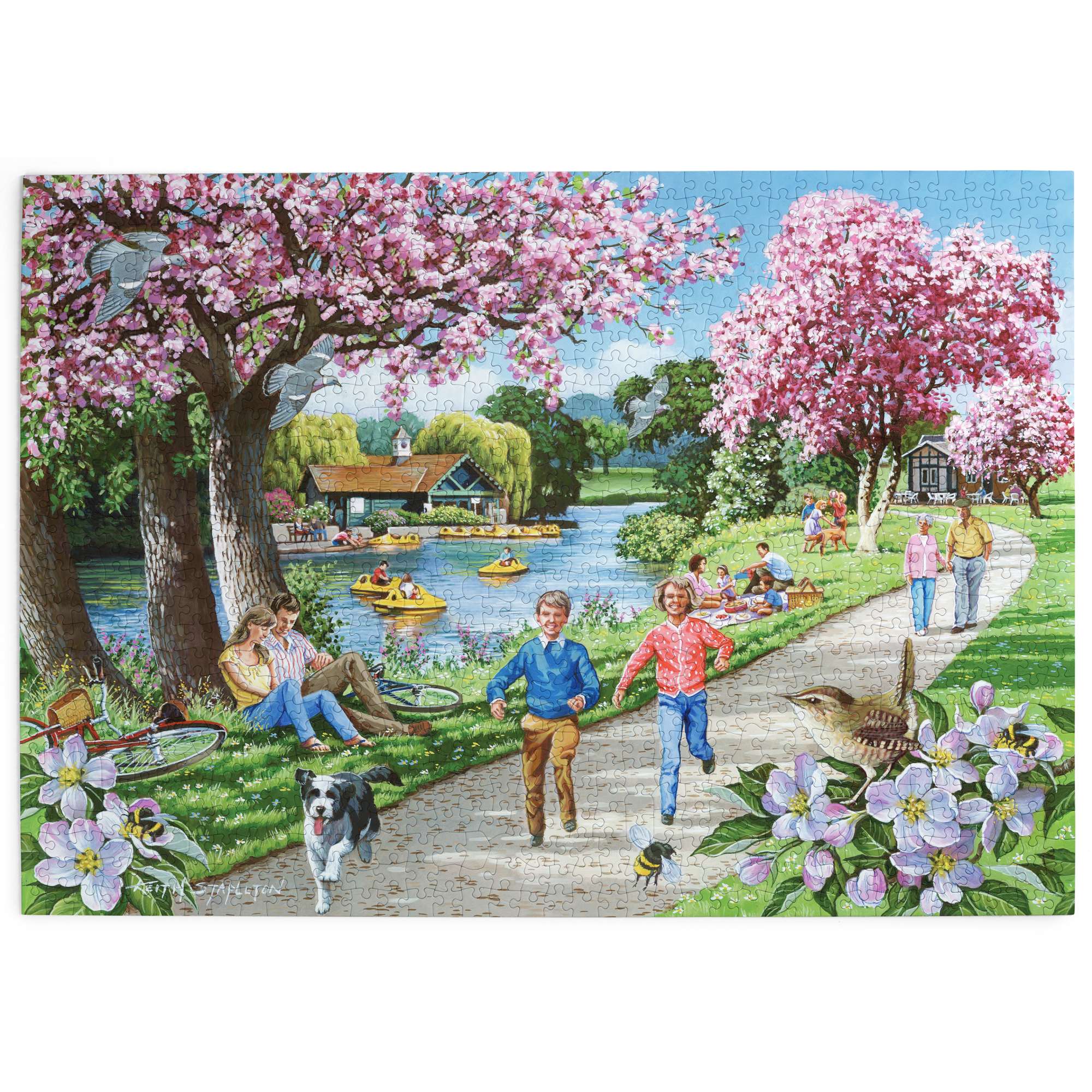house-of-puzzles-apple-blossom-time-puzzle-1000-fleurs-jardin image 2