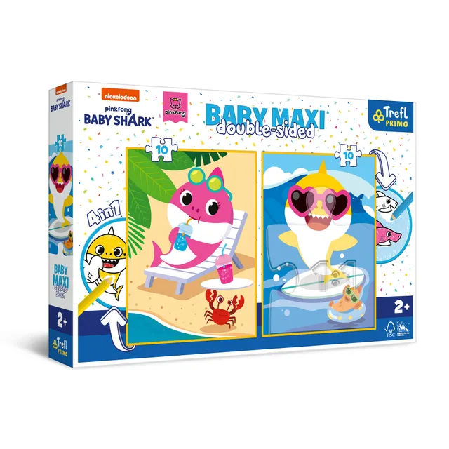 trefl-baby-primo-baby-maxi-2x10-puzzle-baby-shark-2-ans image 1